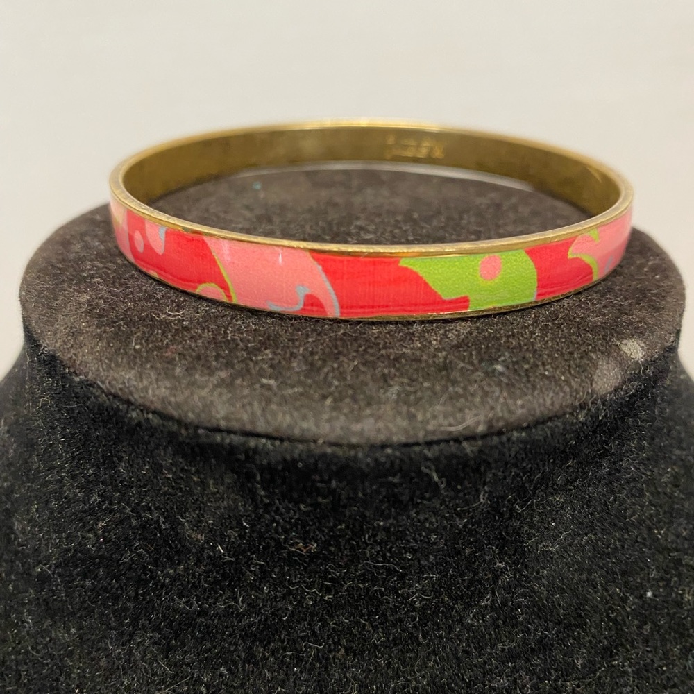 JCrew Floral GoldTone Bangle Bracelet